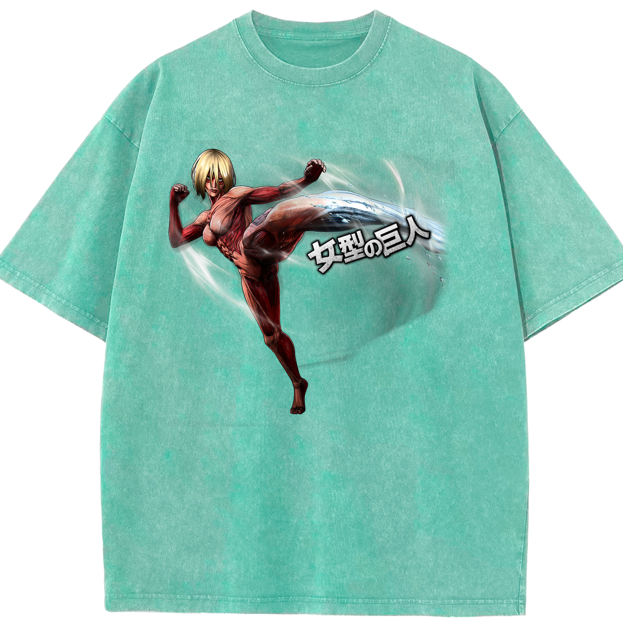 （画像用） 進撃の巨人 Attack on Titan 綿100% ヴィンテージ風 半袖Tシャツ（フロントプリント）